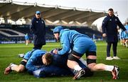15 December 2023; Josh van der Flier and Joe McCarthy during a Leinster Rugby captain's run at the RDS Arena in Dublin. Photo by Harry Murphy/Sportsfile