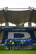 15 December 2023; Leinster players huddle during a Leinster Rugby captain's run at the RDS Arena in Dublin. Photo by Harry Murphy/Sportsfile