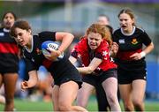 15 December 2023; Esme Fowler of The High School during the Bank of Ireland Leinster Rugby Senior Girls League match between The High School and Wesley College at Energia Park in Dublin. Photo by Tyler Miller/Sportsfile