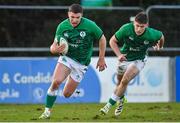 15 December 2023; Sean Naughton, left, and Oliver Coffey of Ireland during the U20 international friendly match between Ireland and Italy at UCD Bowl in Dublin. Photo by Seb Daly/Sportsfile