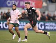 16 December 2023; Olly Hartley of Saracens on his way to scoring a try during the Investec Champions Cup Pool 1 Round 2 match between Saracens and Connacht at Stone X Stadium in Barnet, England. Photo by Brendan Moran/Sportsfile