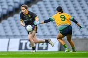 16 December 2023; Roisin McHugh of Ballinamore-Seán Heslin's in action against Ellen Murphy of Glanmire during the Currentaccount.ie LGFA All-Ireland Intermediate Club Championship final match between Ballinamore-Seán O'Heslin's of Leitrim and Glanmire of Cork at Croke Park in Dublin. Photo by Tyler Miller/Sportsfile