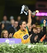 16 December 2023; Glanmire captain Ellen Twomey lifts the cup after her side's victory in the Currentaccount.ie LGFA All-Ireland Intermediate Club Championship final match between Ballinamore-Seán O'Heslin's of Leitrim and Glanmire of Cork at Croke Park in Dublin. Photo by Piaras Ó Mídheach/Sportsfile