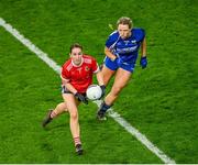 16 December 2023; Lisa Finnegan of Kilkerrin-Clonberne in action against Bríd McMaugh of Ballymacarbry during the Currentaccount.ie LGFA All-Ireland Senior Club Championship final match between Ballymacarby of Waterford and Kilkerrin-Clonberne of Galway at Croke Park in Dublin. Photo by Stephen Marken/Sportsfile