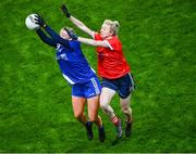 16 December 2023; Maeve Ryan of Ballymacarbry in action against Louise Ward of Kilkerrin-Clonberne during the Currentaccount.ie LGFA All-Ireland Senior Club Championship final match between Ballymacarby of Waterford and Kilkerrin-Clonberne of Galway at Croke Park in Dublin. Photo by Stephen Marken/Sportsfile
