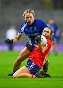 16 December 2023; Niamh Divilly of Kilkerrin-Clonberne in action against Bríd McMaugh of Ballymacarbry during the Currentaccount.ie LGFA All-Ireland Senior Club Championship final match between Ballymacarby of Waterford and Kilkerrin-Clonberne of Galway at Croke Park in Dublin. Photo by Tyler Miller/Sportsfile