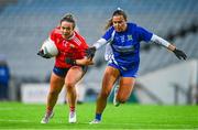 16 December 2023; Chloe Miskell of Kilkerrin-Clonberne in action against Sadhbh Hallinan of Ballymacarbry during the Currentaccount.ie LGFA All-Ireland Senior Club Championship final match between Ballymacarby of Waterford and Kilkerrin-Clonberne of Galway at Croke Park in Dublin. Photo by Tyler Miller/Sportsfile