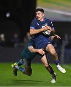 16 December 2023; Jimmy O'Brien of Leinster in action against Connor Doherty of Sale Sharks during the Investec Champions Cup Pool 4 Round 2 match between Leinster and Sale Sharks at the RDS Arena in Dublin. Photo by Sam Barnes/Sportsfile