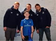 16 December 2023; Leinster players, from left, Jamie Osborne, Scott Penny and Ross Byrne with supporters in autograph alley before the Investec Champions Cup Pool 4 Round 2 match between Leinster and Sale Sharks at the RDS Arena in Dublin. Photo by Sam Barnes/Sportsfile