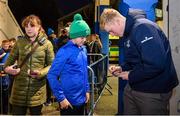 16 December 2023; Jamie Osborne of Leinster signs an autograph in autograph alley before the Investec Champions Cup Pool 4 Round 2 match between Leinster and Sale Sharks at the RDS Arena in Dublin. Photo by Sam Barnes/Sportsfile