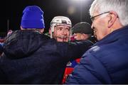 16 December 2023; Shane Cooney of St Thomas' celebrates with supporters after the AIB GAA Hurling All-Ireland Senior Club Championship semi-final match between St Thomas' of Galway and Ballygunner of Waterford at Laois Hire O'Moore Park in Portlaoise, Laois. Photo by Ben McShane/Sportsfile