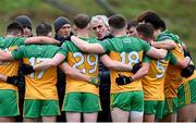 17 December 2023; Donegal manager Jim McGuinness speaks to his team before the intercounty challenge match, in aid of North West Hospice, between Donegal and Roscommon at Fr Tierney Park in Ballyshannon, Donegal. Photo by Ramsey Cardy/Sportsfile