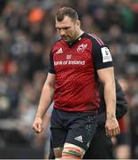 17 December 2023; Munster captain Tadhg Beirne after his side's defeat in the Investec Champions Cup Pool 3 Round 2 match between Exeter Chiefs and Munster at Sandy Park in Exeter, England. Photo by Brendan Moran/Sportsfile