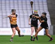 17 December 2023; Aedín Slattery of Na Fianna in action against Aine O’Connor of Clanmaurice during the AIB Camogie All-Ireland Intermediate Club Championship final match between Clanmaurice of Kerry and Na Fianna of Meath at Croke Park in Dublin. Photo by Piaras Ó Mídheach/Sportsfile