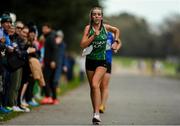 17 December 2023; Savanagh O'Callaghan of Tuam, Galway, competes in the girls under 18 5km during the National Race Walking Championships and World Athletics Race Walking Tour Bronze at Raheny Park in Dublin. Photo by Sam Barnes/Sportsfile