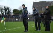 17 December 2023; Donegal manager Jim McGuinness, with selectors Neil McGee and Colm McFadden during the intercounty challenge match, in aid of North West Hospice, between Donegal and Roscommon at Fr Tierney Park in Ballyshannon, Donegal. Photo by Ramsey Cardy/Sportsfile