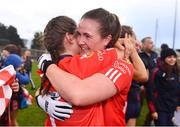 17 December 2023; Fionnuala O'Driscoll, right, and Lisa Harte of O'Donovan Rossa celebrate after the Currentaccount.ie LGFA All-Ireland Junior Club Championship final match between Claremorris of Mayo and O'Donovan Rossa of Cork at Parnell Park in Dublin. Photo by Ben McShane/Sportsfile