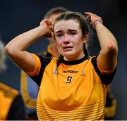 17 December 2023; Aoife Carey of Na Fianna after her side's defeat in the AIB Camogie All-Ireland Intermediate Club Championship final match between Clanmaurice of Kerry and Na Fianna of Meath at Croke Park in Dublin. Photo by Stephen Marken/Sportsfile