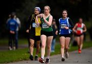 17 December 2023; Ciara Gilmore of Tuam, Galway, competes in the girls under 16 3km during the National Race Walking Championships and World Athletics Race Walking Tour Bronze at Raheny Park in Dublin. Photo by Sam Barnes/Sportsfile