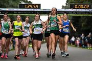 17 December 2023; Savanagh O'Callaghan of Tuam, Galway, second from right, competes in the girls under 18 5km during the National Race Walking Championships and World Athletics Race Walking Tour Bronze at Raheny Park in Dublin. Photo by Sam Barnes/Sportsfile