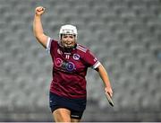 17 December 2023; Amy Clifford of Dicksboro celebrates a late score during the AIB Camogie All-Ireland Senior Club Championship final match between Dicksboro of Kilkenny and Sarsfields of Galway at Croke Park in Dublin. Photo by Piaras Ó Mídheach/Sportsfile