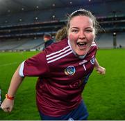 17 December 2023; Dicksboro goalkeeper Kirsty Maher after her side's victory in the AIB Camogie All-Ireland Senior Club Championship final match between Dicksboro of Kilkenny and Sarsfields of Galway at Croke Park in Dublin. Photo by Stephen Marken/Sportsfile