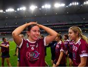17 December 2023; Caoimhe Dowling of Dicksboro celebrates after her side's victory in the AIB Camogie All-Ireland Senior Club Championship final match between Dicksboro of Kilkenny and Sarsfields of Galway at Croke Park in Dublin. Photo by Piaras Ó Mídheach/Sportsfile