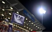 16 December 2023; A general view of a corner flag during the Investec Champions Cup Pool 2 Round 2 match between Ulster and Racing 92 at Kingspan Stadium in Belfast. Photo by Ramsey Cardy/Sportsfile