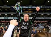 17 December 2023; Patrice Diggin of Clanmaurice celebrates with the cup after the AIB Camogie All-Ireland Intermediate Club Championship final match between Clanmaurice of Kerry and Na Fianna of Meath at Croke Park in Dublin. Photo by Piaras Ó Mídheach/Sportsfile