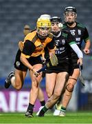17 December 2023; Kerrie Cole of Na Fianna in action against Rachel McCarthy of Clanmaurice during the AIB Camogie All-Ireland Intermediate Club Championship final match between Clanmaurice of Kerry and Na Fianna of Meath at Croke Park in Dublin. Photo by Piaras Ó Mídheach/Sportsfile