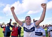 22 October 2023; Man of the Match Johnny Doyle of Allenwood, 45 years old and who made his debut his adult club football championship debut in 1996, celebrates after his side's victory in the Kildare County Intermediate Club Football Championship final between Castledermot and Allenwood at Netwatch Cullen Park in Carlow. Photo by Piaras Ó Mídheach/Sportsfile