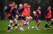 20 December 2023; Peter O'Mahony, centre, during a Munster rugby squad training session at the University of Limerick in Limerick. Photo by David Fitzgerald/Sportsfile