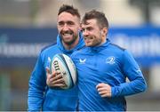 20 December 2023; Luke McGrath, right, and Jack Conan during a Leinster Rugby squad training session at Energia Park in Dublin. Photo by Seb Daly/Sportsfile