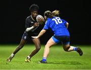 20 December 2023; Teni Onigbode of Metro in action against Anna Harrington of North Midlands during the BearingPoint Sarah Robinson Cup round three match between Metro and North Midlands at Maynooth University in Kildare. Photo by Piaras Ó Mídheach/Sportsfile