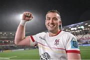22 December 2023; Kieran Treadwell of Ulster celebrates after the United Rugby Championship match between Ulster and Connacht at Kingspan Stadium in Belfast. Photo by Ramsey Cardy/Sportsfile