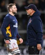 22 December 2023; Ulster head coach Dan McFarland, right, and captain Iain Henderson before the United Rugby Championship match between Ulster and Connacht at Kingspan Stadium in Belfast. Photo by Ramsey Cardy/Sportsfile