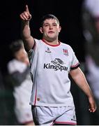 22 December 2023; Zac Solomon of Ulster during the Development Interprovincial match between Ulster and Munster at Newforge Country Club in Belfast. Photo by Ramsey Cardy/Sportsfile