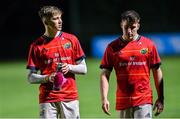 22 December 2023; Tom Wood, left, and Gordon Wood of Munster after the Development Interprovincial match between Ulster and Munster at Newforge Country Club in Belfast. Photo by Ramsey Cardy/Sportsfile