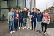 25 December 2023; Dessie Farrell with Dublin footballers Stephen Cluxton, Sean Bugler, Brian Fenton, Paul Howard, James McCarthy, Eoin Murchan and Cian Murphy after the All-Ireland Senior Football Championship winners visit to the Mater Misericordiae University Hospital on Eccles Street in Dublin. Photo by Ray McManus/Sportsfile
