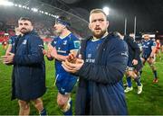 26 December 2023; Andrew Porter of Leinster applauds supporters after the United Rugby Championship match between Munster and Leinster at Thomond Park in Limerick. Photo by Brendan Moran/Sportsfile
