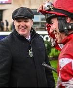 27 December 2023; Trainer Gordon Elliott and jockey Jack Kennedy after the Paddy Power Future Champions Novice Hurdle on day two of the Leopardstown Christmas Festival at Leopardstown Racecourse in Dublin. Photo by David Fitzgerald/Sportsfile