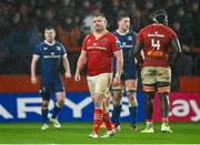 26 December 2023; Dave Kilcoyne of Munster leaves the pitch with an injury during the United Rugby Championship match between Munster and Leinster at Thomond Park in Limerick. Photo by Brendan Moran/Sportsfile