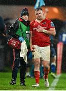26 December 2023; Dave Kilcoyne of Munster leaves the pitch with an injury during the United Rugby Championship match between Munster and Leinster at Thomond Park in Limerick. Photo by Brendan Moran/Sportsfile