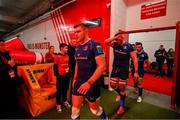 26 December 2023; Leinster captain Garry Ringrose leads his side through the player's tunnel onto the pitch before the United Rugby Championship match between Munster and Leinster at Thomond Park in Limerick. Photo by Brendan Moran/Sportsfile