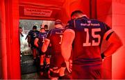 26 December 2023; Leinster players, including Michael Ala’alatoa, 3, Andrew Porter, 1 and Hugo Keenan make their way through the player's tunnel onto the pitch before the United Rugby Championship match between Munster and Leinster at Thomond Park in Limerick. Photo by Brendan Moran/Sportsfile