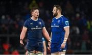 26 December 2023; Leinster players Joe McCarthy, left, and Jason Jenkins during the United Rugby Championship match between Munster and Leinster at Thomond Park in Limerick. Photo by Seb Daly/Sportsfile