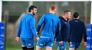 28 December 2023; Caelan Doris, left, during a Leinster rugby squad training session at UCD in Dublin. Photo by Eóin Noonan/Sportsfile