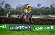28 December 2023; Galopin Des Champs, with Paul Townend up, jumps the last, on their way to winning the Savills Steeplechase on day three of the Leopardstown Christmas Festival at Leopardstown Racecourse in Dublin. Photo by Harry Murphy/Sportsfile