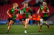 29 December 2023; Méabh Deely of Clovers, centre, during the Celtic Challenge match between Wolfhounds and Clovers at Musgrave Park in Cork. Photo by Eóin Noonan/Sportsfile