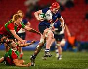 29 December 2023; Aoife Wafer of Wolfhounds avoids the tackle of Kayla Waldron of Clovers during the Celtic Challenge match between Wolfhounds and Clovers at Musgrave Park in Cork. Photo by Eóin Noonan/Sportsfile